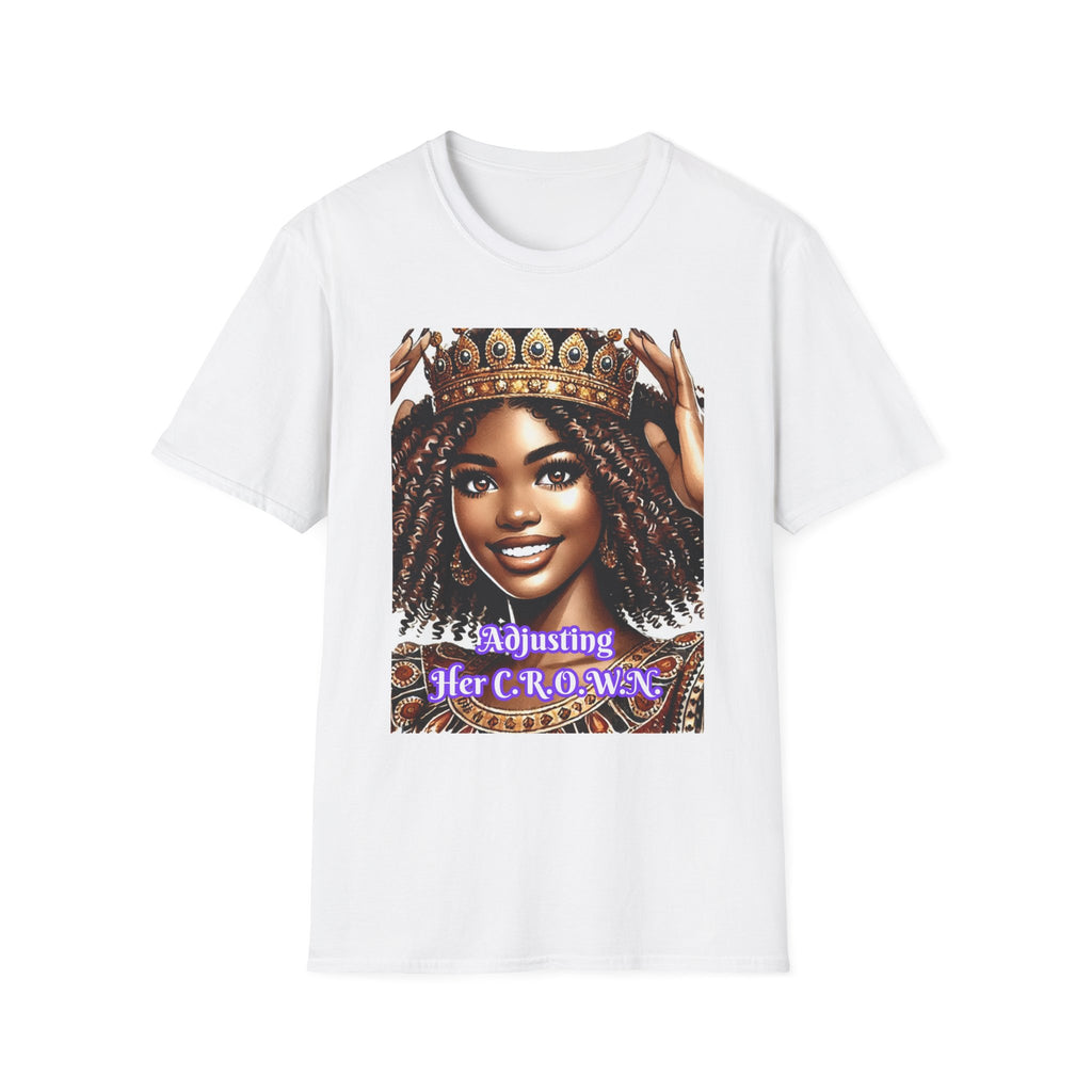 Adjusting Her Crown Unisex Softstyle T-Shirt - Empowerment & Self-Love Apparel